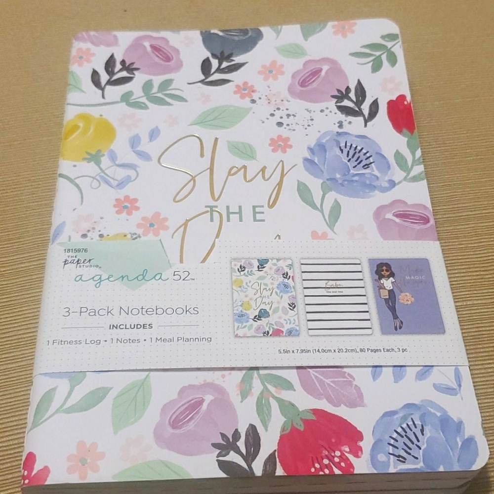 3 pack fitness/meal notebook